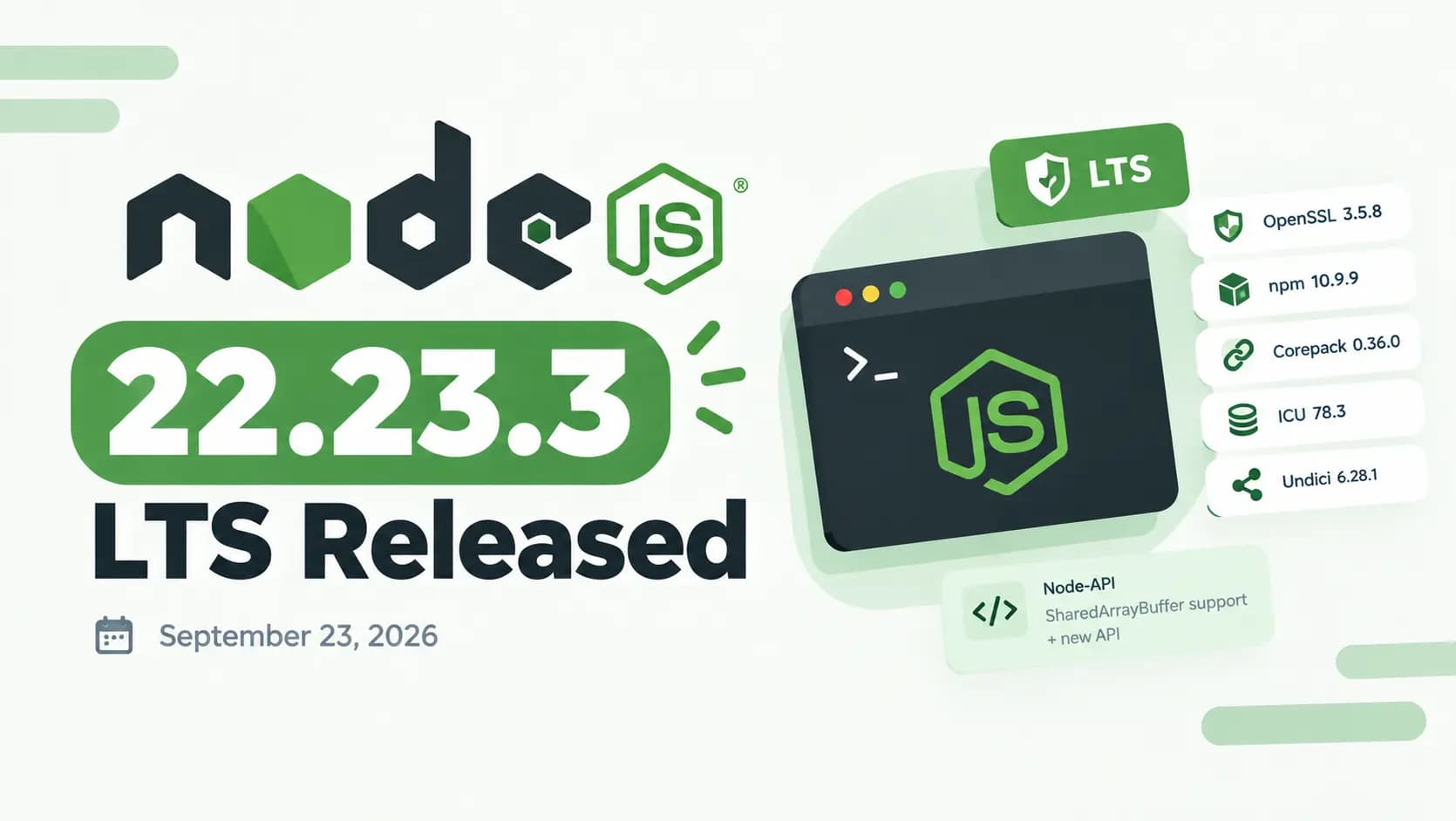 انتشار Node.js 22.23.3 LTS نوشته شده توسط ستایش میرجلیلی